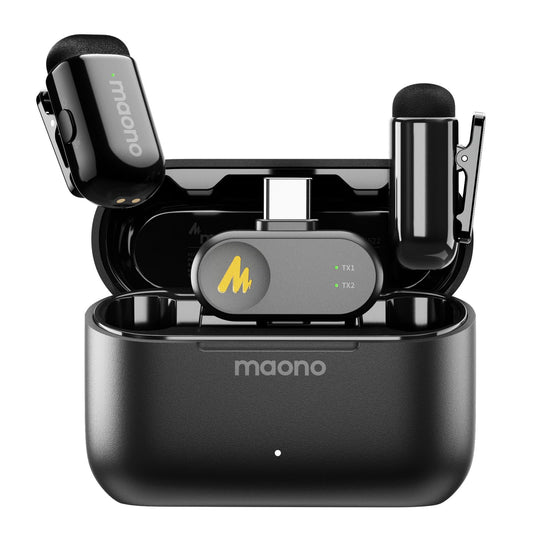 MAONO Wave T1 Mini Lavalier Microphone for iPhone/Android with USB C Plug