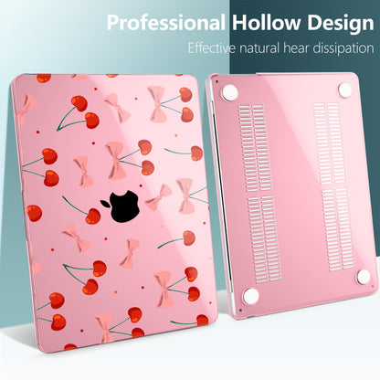 TWOLSKOO for MacBook Air 13 inch Case M5 2026 M4 2025 M3 M2 2024-2022 A3449 A3240 A3113 A2681, Plastic Hard Shell & Keyboard Cover & Type C for MacBook Air 13.6 inch Case, Cute Cherry
