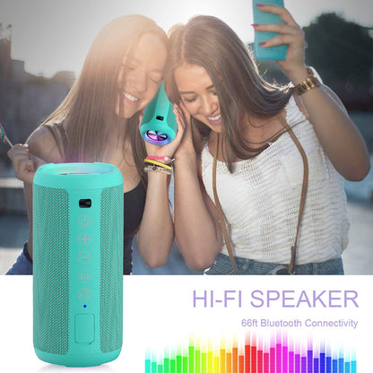 Ortizan Portable Bluetooth Speakers, IPX7 Waterproof Wireless Speaker with 24W Loud Stereo Sound, Outdoor Speaker with Bluetooth 5.3, Deep Bass, RGB Lights, Dual Pairing, 30H Playtime for Home