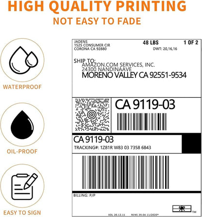 JADENS Thermal Shipping Labels 4x6-350 Labels(4 Rolls), Compatible with Rollo, Brother, Zebra and Most Thermal Printer, Perforated, Commercial Grade, Doesn't Compatible with Dymo
