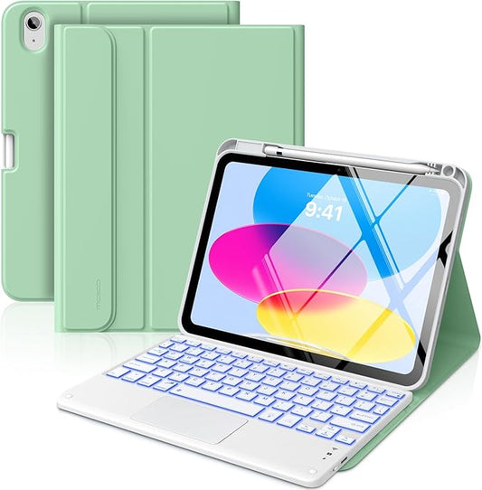 MoKo Touch Keyboard Case for iPad (A16) 11th/10th Gen, Green