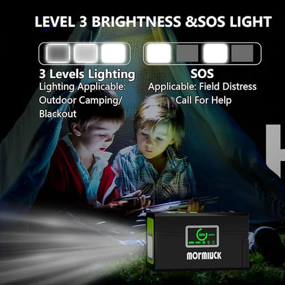 Portable Power Station 127W (Peak 150W),88.8Wh Solar Generator(Solar Panel Optional), Power Supply with 110V AC Outlet, 1*Type-C, 2*QC3.0, Solar Powered Generator for Emergency Backup, Camping