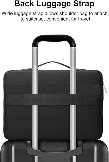 MOSISO 360 Protective Laptop Case 13.3 inch, 13-13.3 inch Laptop Sleeve Compatible with MacBook Air/Pro 13 / Pro 14, HP Dell ASUS Lenovo, Side Open Bag with 2 Raised&1 Flapover Pockets, Black