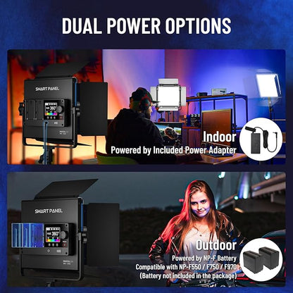 Mettlelite SPL210C Light Kit 2 Packs, RGB LED Video Light with APP Control, 360° Full Color RGB, 2800K-8000K, CRI/TLCI 97+, 10 Scenes, Photography Studio Light Kit with Light Stand for Photo and Video