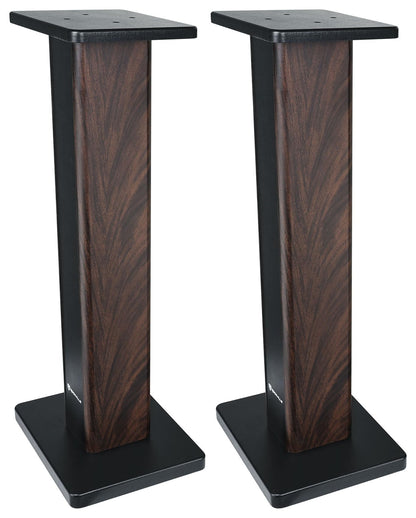 Rockville RHT28D Pair 28" Bookshelf Home Theater Speaker Stands, Dark Wood