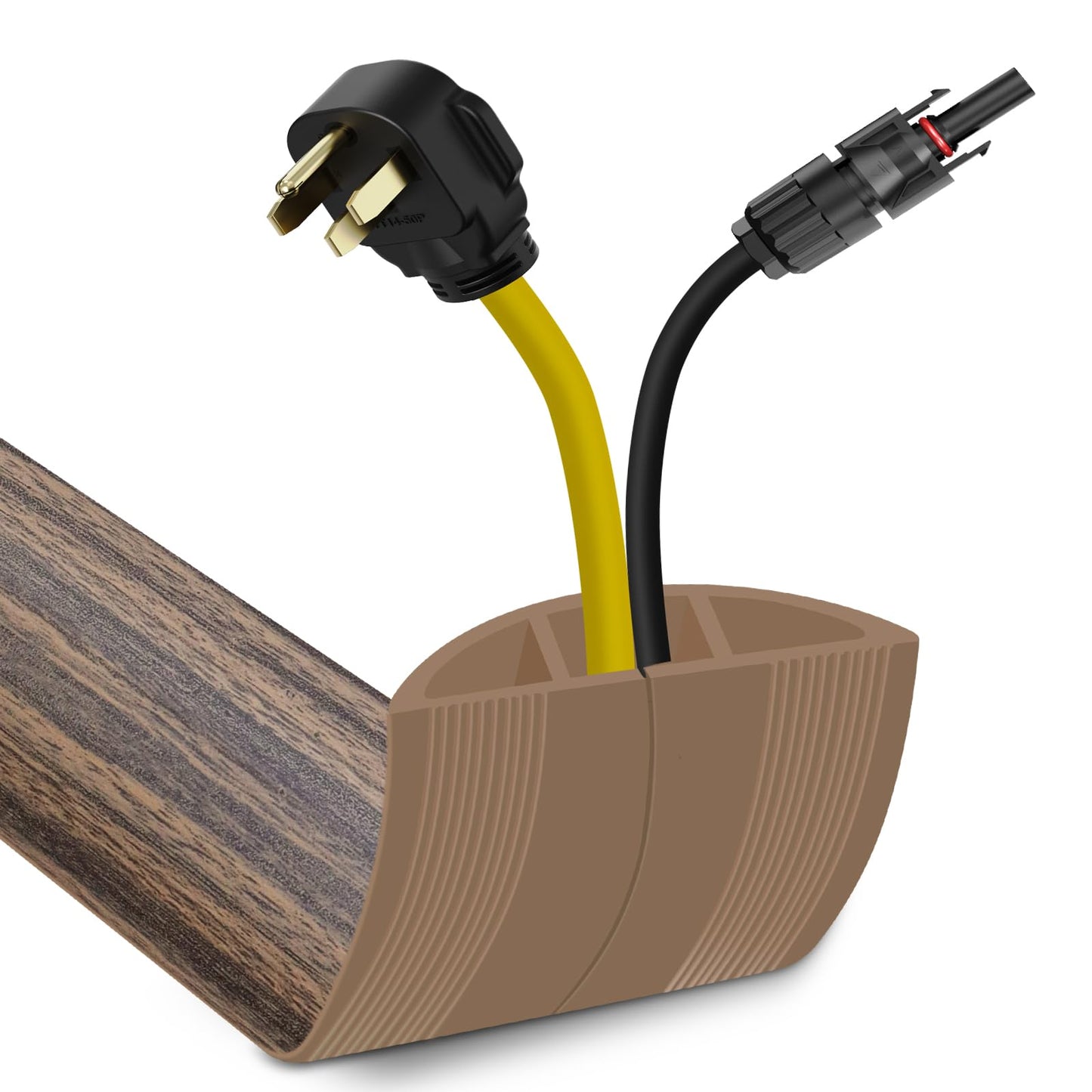 JAHOMFAI Floor Cord Cover 3.3FT Cord Covers for Wires on Floor Protect Wires & Prevent Trip Hazards, Easy to Cut for Home, Office, School, Concerts, Cavity W0.6in x H0.32in
