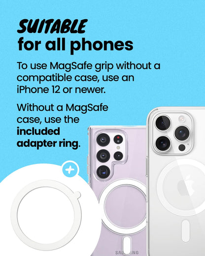 On The Grip 3 in 1 Magnetic Umbrella Sunshade Collapsible Expandable Phone Grip & Stand - Elegant Magsafe Compatible Phone Holder for Secure Grip and Hands-Free Viewing (Sky Blue)