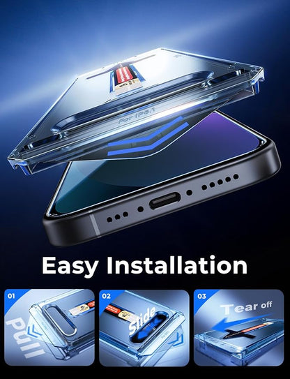 MAGIC JOHN 2 Pack for iPhone 13/14& iPhone 13 Pro 6.1 inch Tempered Glass Screen Protector, Auto Dust-Elimination, Bubble Free, HD Clear, Easy Installation