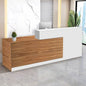 Reception Desk with Counter Modern Checkout Counter with Lockable Drawer Keyboard Tray Receptionist Desk for Office Salon Reception Table C Left 47inch/120cm