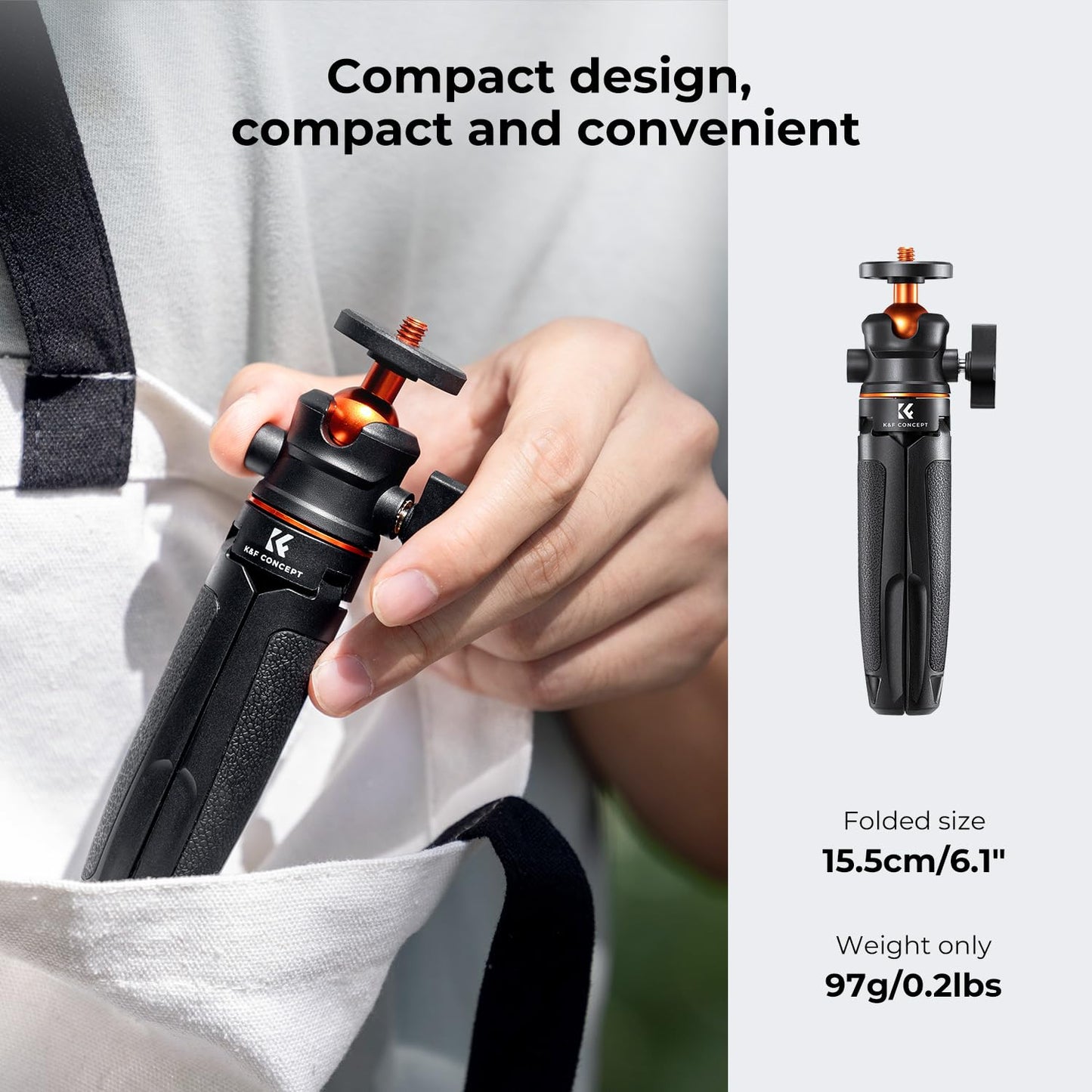 K&F Concept Selfie Stick Tripod. Black