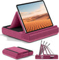 KDD Tablet Pillow Stand, Multi-Angle Viewing Ipad Holder for Lap, Bed and Desk, Foldable Soft Pad Dock with Stylus Mount Compatible with Ipad Pro 12.9, 10.5, 11, Air, Mini, Phones, Books, E-Reader