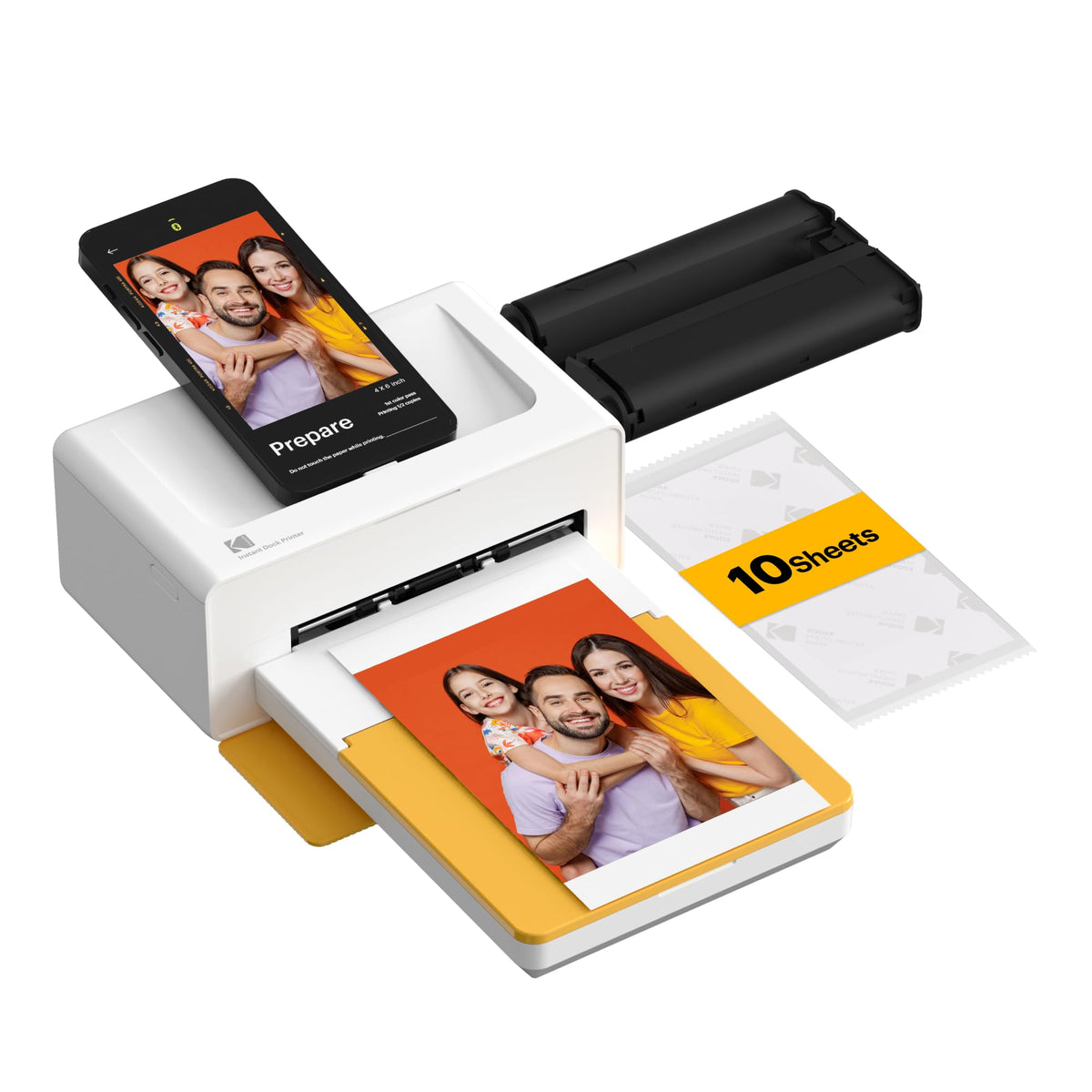 KODAK Dock Plus 4x6 Photo Printer, Smartphone Docking, 4PASS, 50 Sheets
