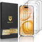 UNBREAKcable 3-Pack Screen Protector for iPhone 15, Double Shatterproof Tempered Glass [Easy Installation Frame] [99.99% HD Clear] [9H Hardness] [Full Coverage] [Case Friendly] for Apple 15 6.1 inch