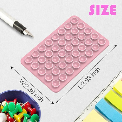 2PACK Silicone Double Sided Suction Phone Case Mount, Detachable Hands Free & Strong Grip Holder for Selfies & Videos, Compatible iPhone Android (Sand Pink, 2Pack 40 Suction Cups)