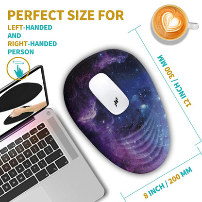 Hokafenle Ergonomic Mouse Pad Wrist Support with Stepped-Wedge Design, Wrist Rest Pain Relief Mousepad Filled with Memory Foam, Carpal Tunnel Mousepad for Wireless Mouse(12x8 inch, Galaxy)