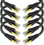 CAT 8 Ethernet Cable Shielded SFTP Internet Network Patch Cord, Heavy Duty High Speed LAN Cables w Gold Plated RJ45 Connector Professional for Router, Modem, Gaming, Xbox (6 Feet, 10 Pack Black)