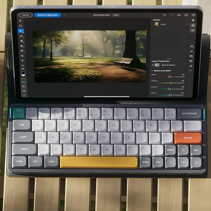 nuphy Air60 V2 Portable Wireless Keyboard 60% Low Profile Mechanical Keyboard Support QMK/VIA Compatible with Windows/mac OS/Linux Supports Bluetooth 5.1/2.4GHz/Wired (USB-C) Grey-Gateron Moss Switch