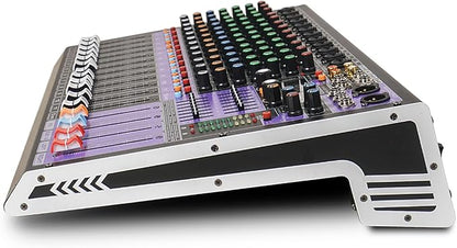 Sound Town 12-Channel Professional Audio Mixer with 99 DSP, USB MP3 Bluetooth, Dual 7-band EQ, 48V Phantom Power & Mute, Recording (TRITON-TX1202)