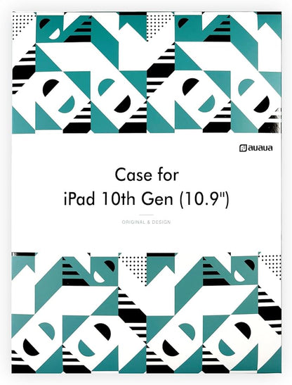 auaua Case for iPad (A16) 11th Generation 11 Inch 2025, iPad 10th Generation 10.9 Inch 2022, with Pencil Holder, Auto Sleep/Wake, Adjustable Stand, PU Leather (Green)