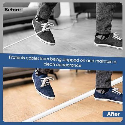 EYAYEN Floor Cord Cover for Wires on Floor Self Adhesive Cord Hider