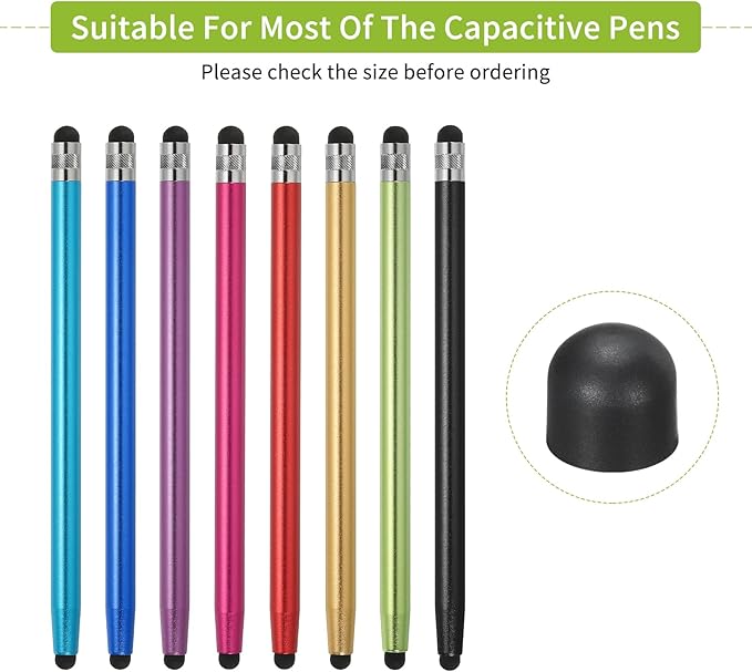 MECCANIXITY 20Pcs Replacement Stylus Pen Tips 7.5mm Conductive Capacitive Touch Screen Pens Tips Silicone Rubber, Black