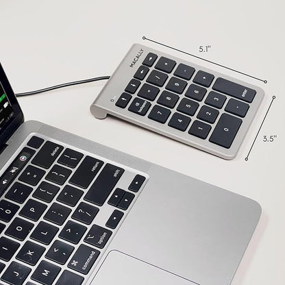 USB C Wired Number Pad for Mac - 10 Key USB Keypad, Type C Numeric pad, Number Keypad for Keyboard and Number Pad for Laptop, MacBook Pro/Air, iMac, and PC - 5ft Cable Numpad - Space Grey Keypads