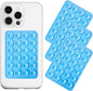 Silicone Suction Phone Case Mount 3 Pack, Silicon Adhesive Suction Cup Phone Mount, Non Slip Sticky Phone Grip for Cellphone, Strong Grip Holder for Selfies and Videos (Blue)
