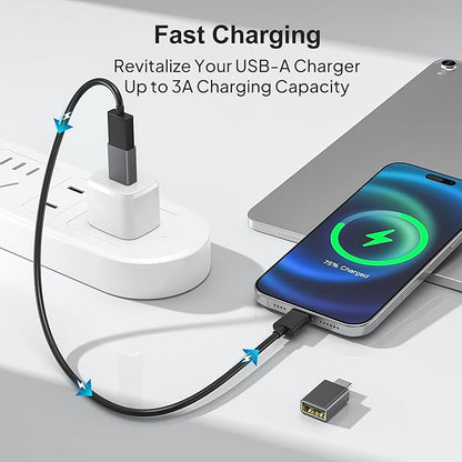 Elebase USB C to USB Adapter 4Pack,USBC Male to USB 3.0 Female MacBook Pro Air Adapter,Type C Thunderbolt 3 OTG Converter for Flash Thumb Drive,iPad mini,Mac,Apple iPhone 16 16e 15,Samsung S25 S24