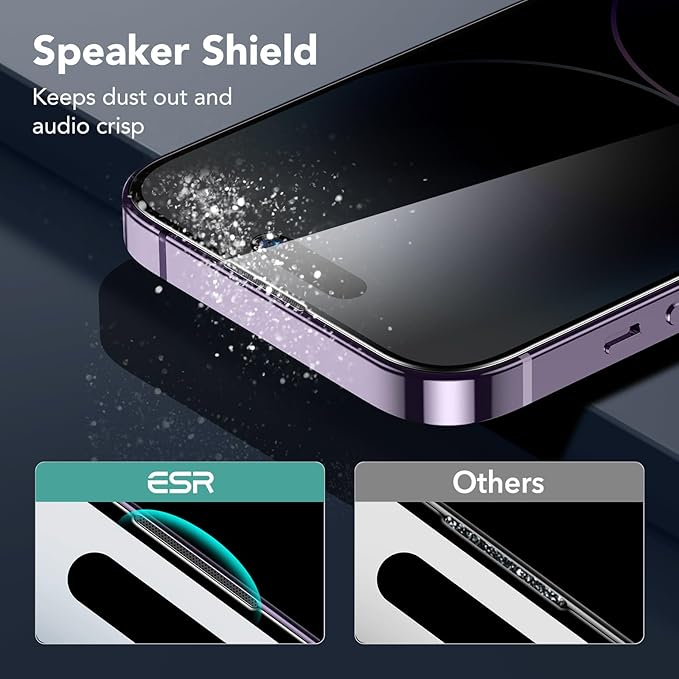 ESR 3 Pack for iPhone 14 Pro Max Privacy Screen Protector, Anti-spy Tempered-Glass Privacy Screen Protector, Micro-curved Edges, Case Friendly