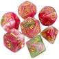 QMAY DND Dice Set -D&D Polyhedral Dice (7 Pcs) for Dungeons and Dragons (Purple Green Four Colors)