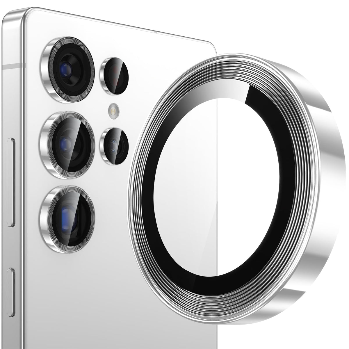 YWXTW for Samsung Galaxy Z Fold 7 Camera Lens Protector,[12X Stronger Adhesion] Individual Anti Scratch Metal Ring Tempered Glass Camera Screen Protector for Z Fold 7 Accessories 2025 (Glitter Silver)