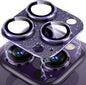 Uyiton for iPhone 14 Pro/iPhone 14 Pro Max Camera Lens Protector, [Drop Protection] 9H Tempered Glass Camera Cover screen Metal Ring Case Friendly Scratch Resistant Easy to Install - Glitter Purple