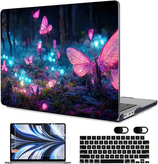 MEEgoodo Case for M5/M4/M3/M2 MacBook Air 13 inch 2026 2025 2024 2022, Fit Model A3449/A3240/A3113/A2681, Case Compatible with MacBook Air 13.6-inch, Fantasy Forest