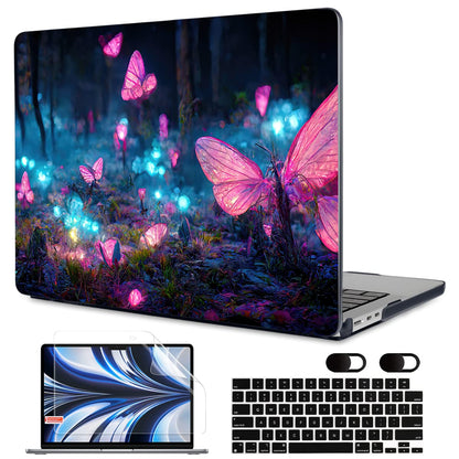 MEEgoodo Case for M5/M4/M3/M2 MacBook Air 13 inch 2026 2025 2024 2022, Fit Model A3449/A3240/A3113/A2681, Case Compatible with MacBook Air 13.6-inch, Gold Flowers Lilies