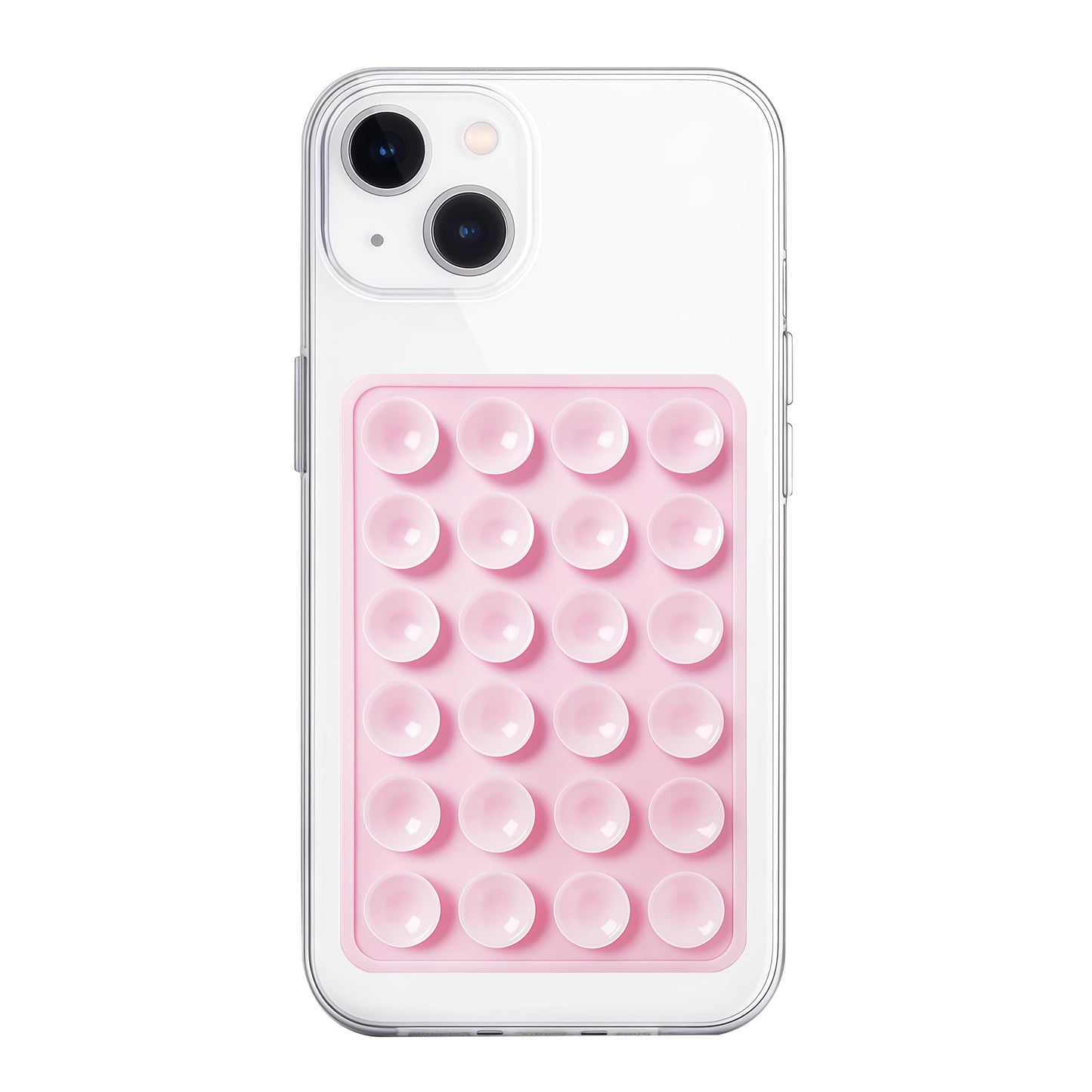 Anteel Silicone Suction Phone Case Mount, Non Slip Sticky Phone Grip for Cellphone, Silicon Adhesive Suction Cup Phone Mount, Strong Grip Holder for Selfies and Videos (Light Pink)