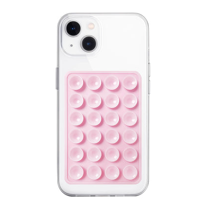 Anteel Silicone Suction Phone Case Mount, Non Slip Sticky Phone Grip for Cellphone, Silicon Adhesive Suction Cup Phone Mount, Strong Grip Holder for Selfies and Videos (Light Pink)