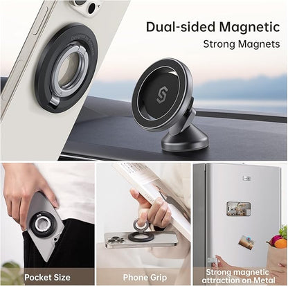 SYNCWIRE for MagSafe Ring Holder, Magnetic Phone Ring Holder Magnet Cell Phone Grip Finger Ring Kickstand Compatible with iPhone 16 15 14 13 12 Pro Max fits MagSafe Accessories