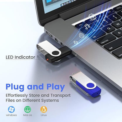ABLAZE 32GB Flash Drive 10 Pack, USB 2.0 Memory Stick with Lanyards