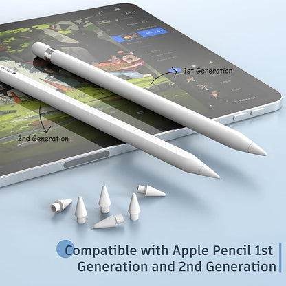 Replacement Pencil Tips for Apple Pencil 2nd Generation/ 1st Generation Tips,iPencil Tip Nibs Accessories for iPad Pro/Apple Pencil Pro/USB-C (6 Pack)