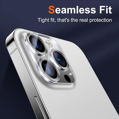 UniqueMe [ 3 Pack] Compatible with iPhone 12 Pro Max 6.7" Camera Lens Protector Tempered Glass,[Case Friendly][New version][Scratch-Resistant][Easy Installation] -Silver