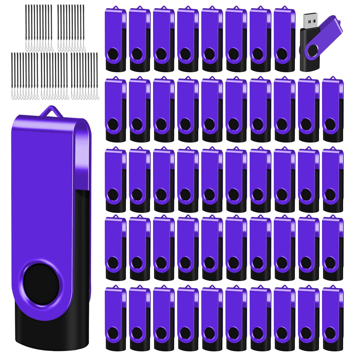 16GB 50-Pack USB Flash Drives Bulk EASTBULL USB 2.0 Thumb Drive,Gold