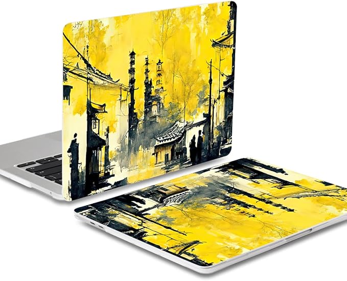 Batianda Design Case for M1 MacBook Air 13 Inch Model A2337 A2179 A1932 2021 2020 2019 Release,3D Painted Landscape Series Hard Shell with Keyboard Cover & Screen Protector, Autumn