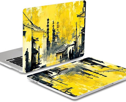 Batianda Design Case for M1 MacBook Air 13 Inch Model A2337 A2179 A1932 2021 2020 2019 Release,3D Painted Landscape Series Hard Shell with Keyboard Cover & Screen Protector, Autumn
