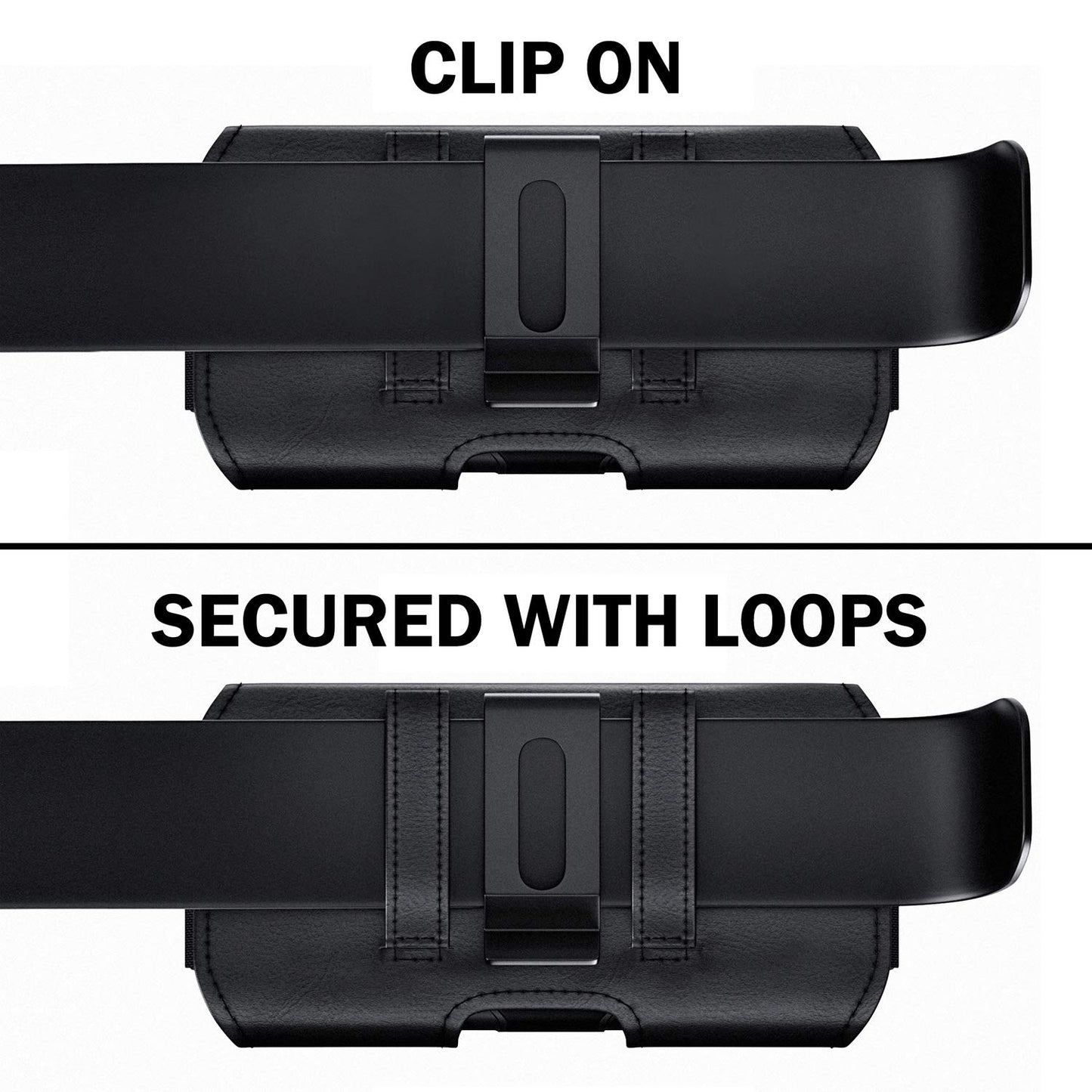 DeBin Case for Galaxy A15 A25 A35 A54 5G A53 A52 A51 A50 A20 Note 20 10+ Note 9 8 XCover Pro S24 FE S23 FE Cell Phone Belt Holder Holster Clip Pouch Cover (Fits Samsung Phone with Otterbox Case) Black