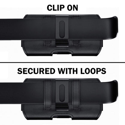 DeBin Case for Galaxy A15 A25 A35 A54 5G A53 A52 A51 A50 A20 Note 20 10+ Note 9 8 XCover Pro S24 FE S23 FE Cell Phone Belt Holder Holster Clip Pouch Cover (Fits Samsung Phone with Otterbox Case) Black