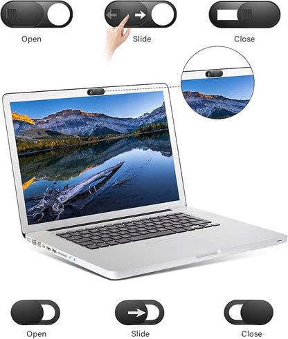 Webcam Cover Slide, 14 Pack Webcam Cover, Ultra-Thin Camera Cover for Laptop, Desktop, PC, MacBook, iPad, Tablet, iPhone, Cell Phone, Laptop Camera Cover Slide to Protect Your Privacy(Black)