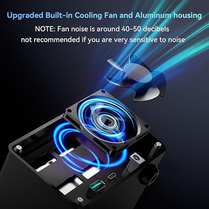 Aluminum Dual Bay 10Gbps Hard Drive Enclosure with Cooling Fan for 2.5“/3.5" SATA HDD/SSD with USB A/C 3.2 Gen 2, Support Hot Swappable, Daisy Chain Expansion, Tool-Free, DAS(NO RAID/NAS)