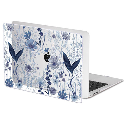 LCMOCICO for MacBook Pro 13 Inch Case 2022 2021 2020 Release A2338 M2 M1 A2251 A2289, Plastic Hard Shell Case for MacBook Pro 13.3 inch with Touch Bar & Touch ID, Navy Blue Wild Flowers