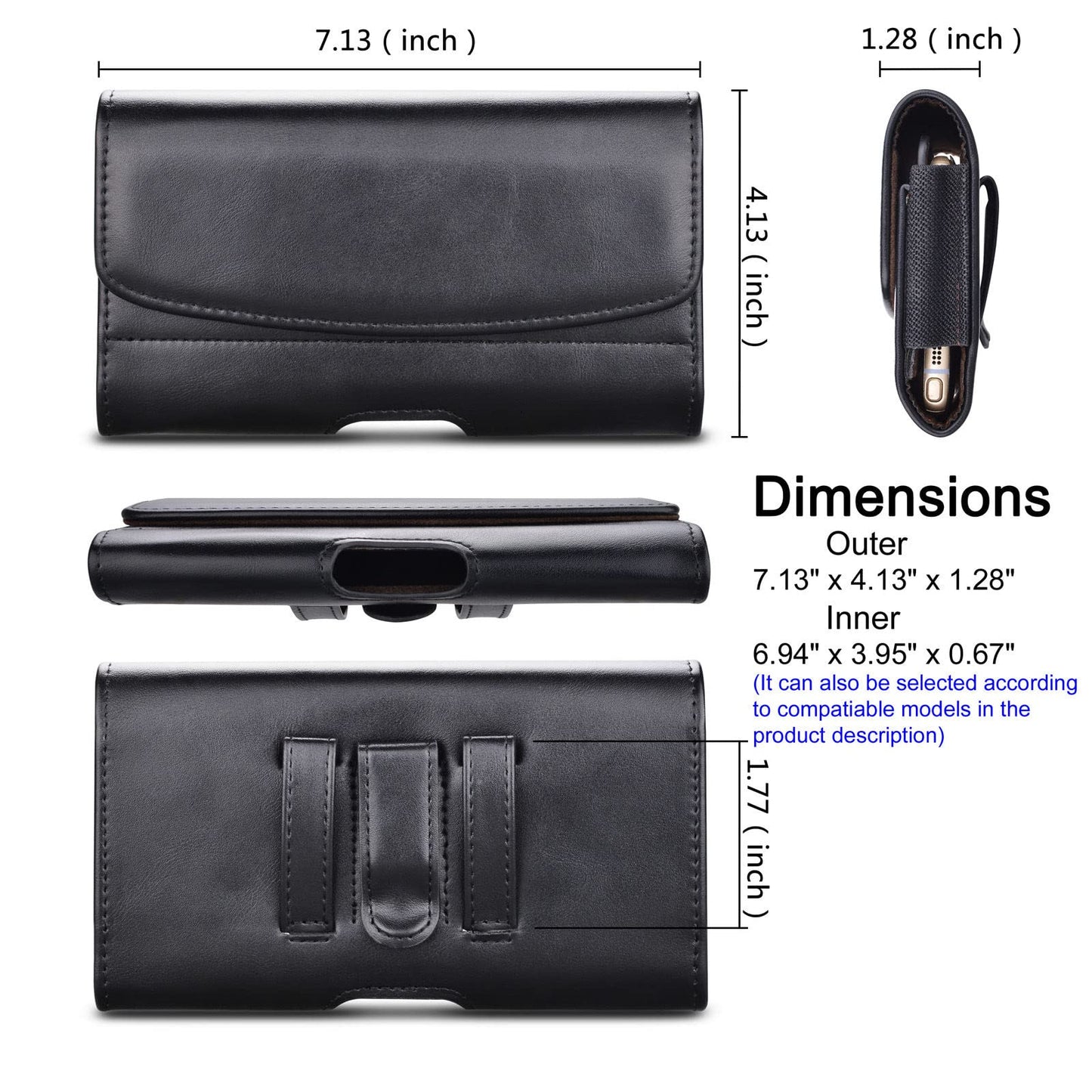 Tiflook Phone Holster for Samsung Galaxy S26 Ultra S25 FE S24 S23 S22 S21 S20 A37 5G A17 A36 A16 A55 A35 A15 A26 A56 Note 20 10 PU Leather Cell Phone Pouch with Belt Clip Loop Card Holder,Black