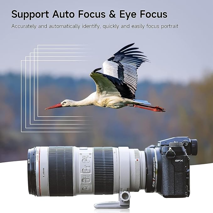 VILTROX EF-GFX Pro Lens Adapter EF Mount to GFX Mount Lens Adapter Converter Ring for Canon EF/EF-S Series Lens to Fuji GFX-Mount Medium Format Camera GFX 100 100S 50S 50SII 50R